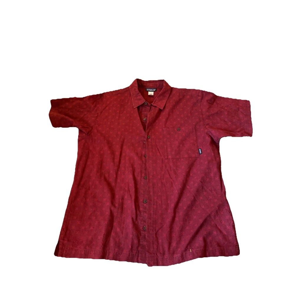VINTAGE Patagonia Shirt Mens Medium Short Sleeve  Button Up Hiking